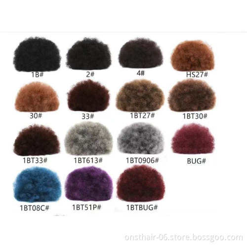 Onst Short Ponytail High Hair Puff Clip in Chignon Bun Hairpiece Afro Kinky Curly Synthetic Drawstring ponytail Hair Extensions